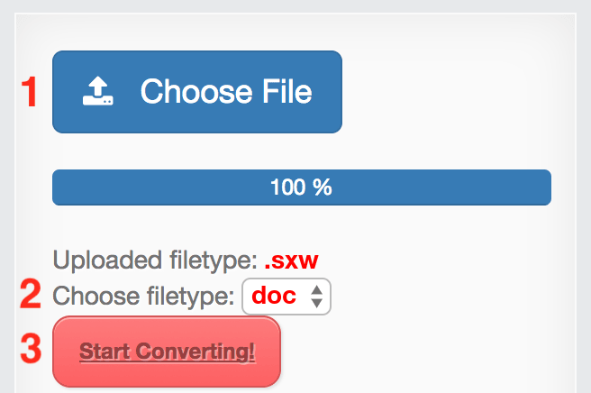 How to convert SXW files online to DOC